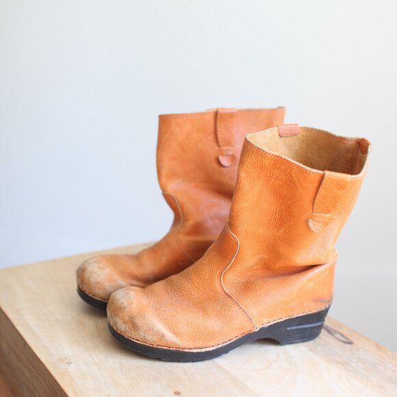 Sanita Risotto camel brown leather  Clog Boot Size 40 w/9 - Picture 1 of 10